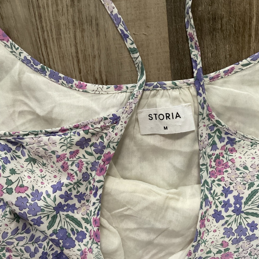Storia Purple Floral Print Maxi Dress Size M - Picture 2 of 4